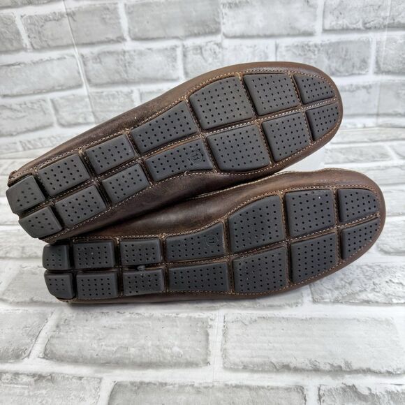 JF J Ferrar Men's Size 11 Brown Leather Slip On Moc Driving Loafer Shoes - Picture 9 of 12